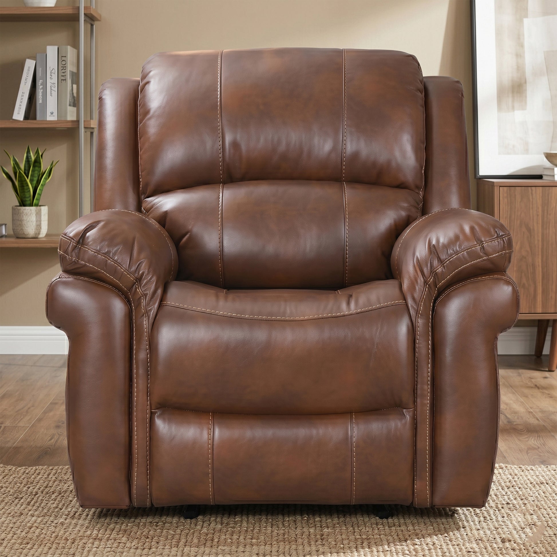 Farnham Power Electric Recliner Sofa Leather Aire - Tan