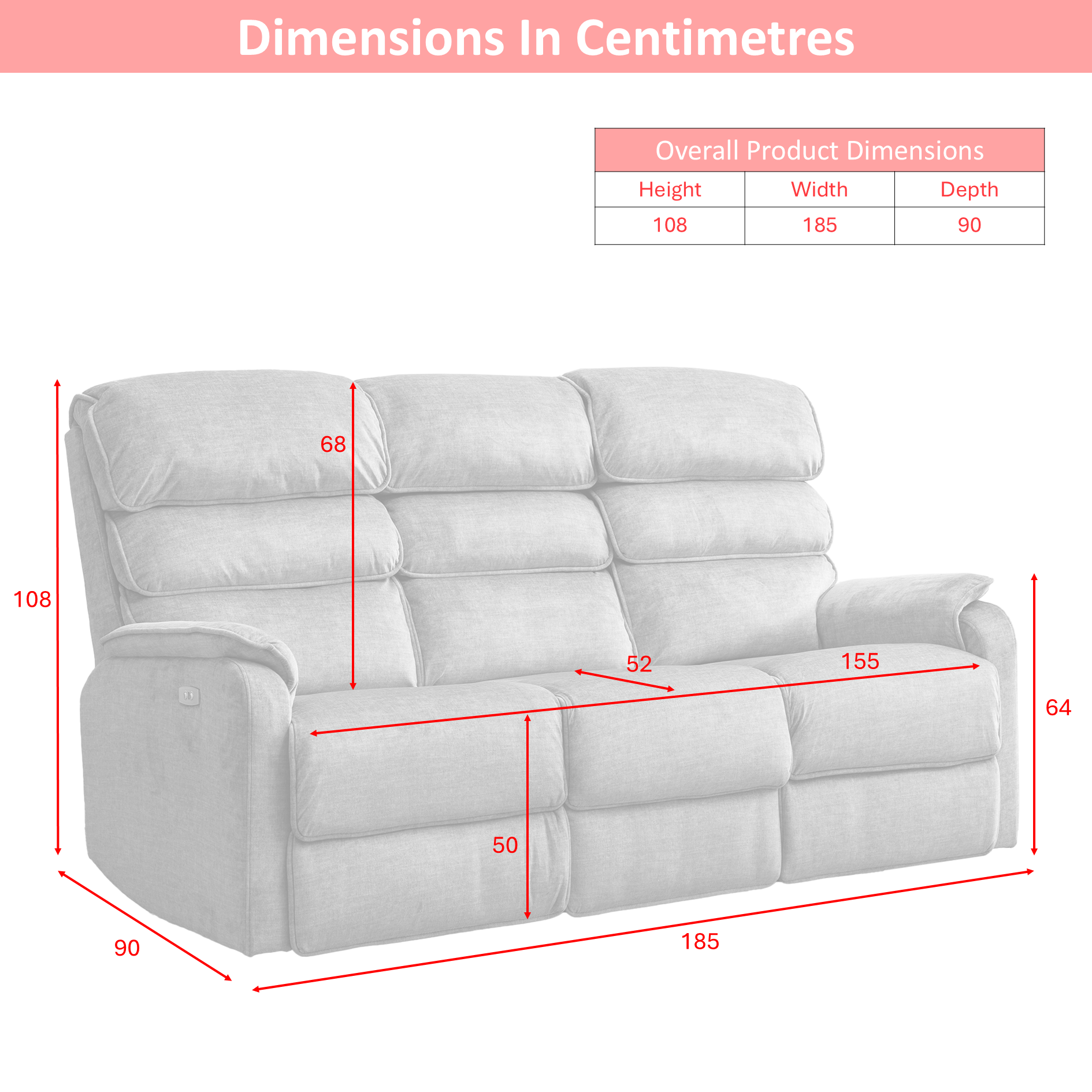 Savoy 3 Seater Electric Grey