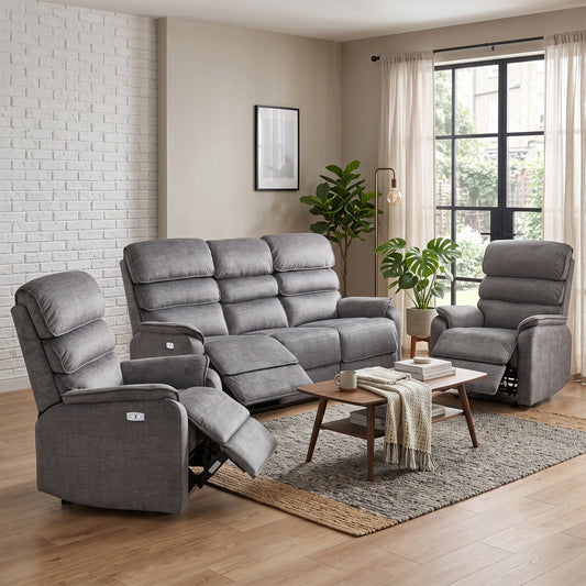 Savoy 3+1+1 Sofa Suite Electric- Grey Fabric