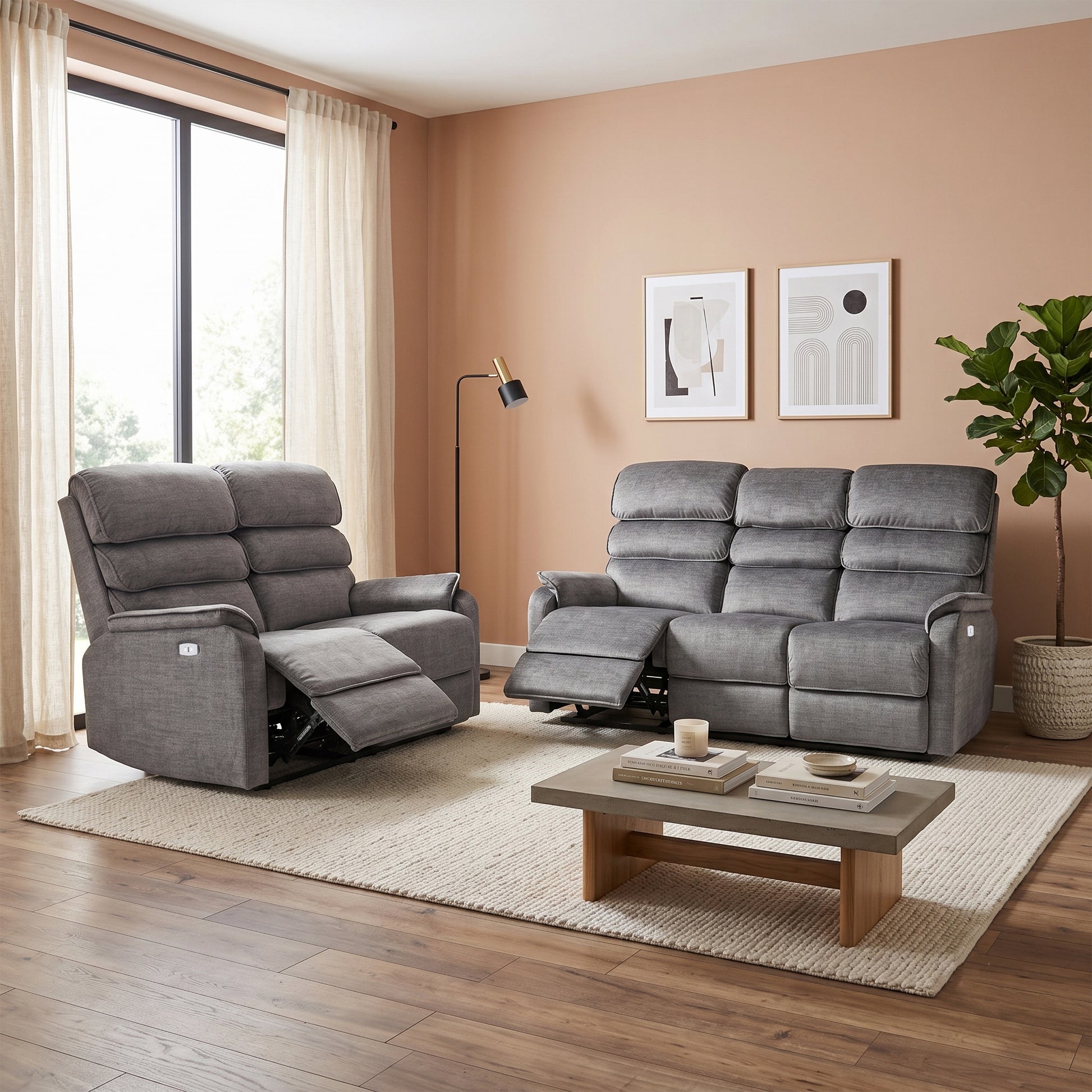 Savoy 3+2 Sofa Suite Electric- Grey