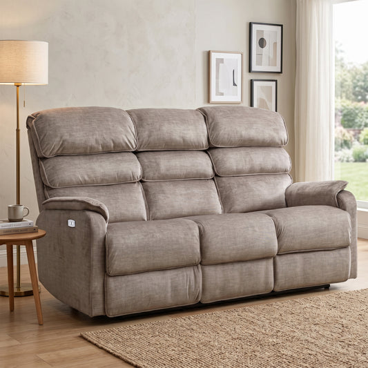 Savoy 3 Seater Electric Taupe