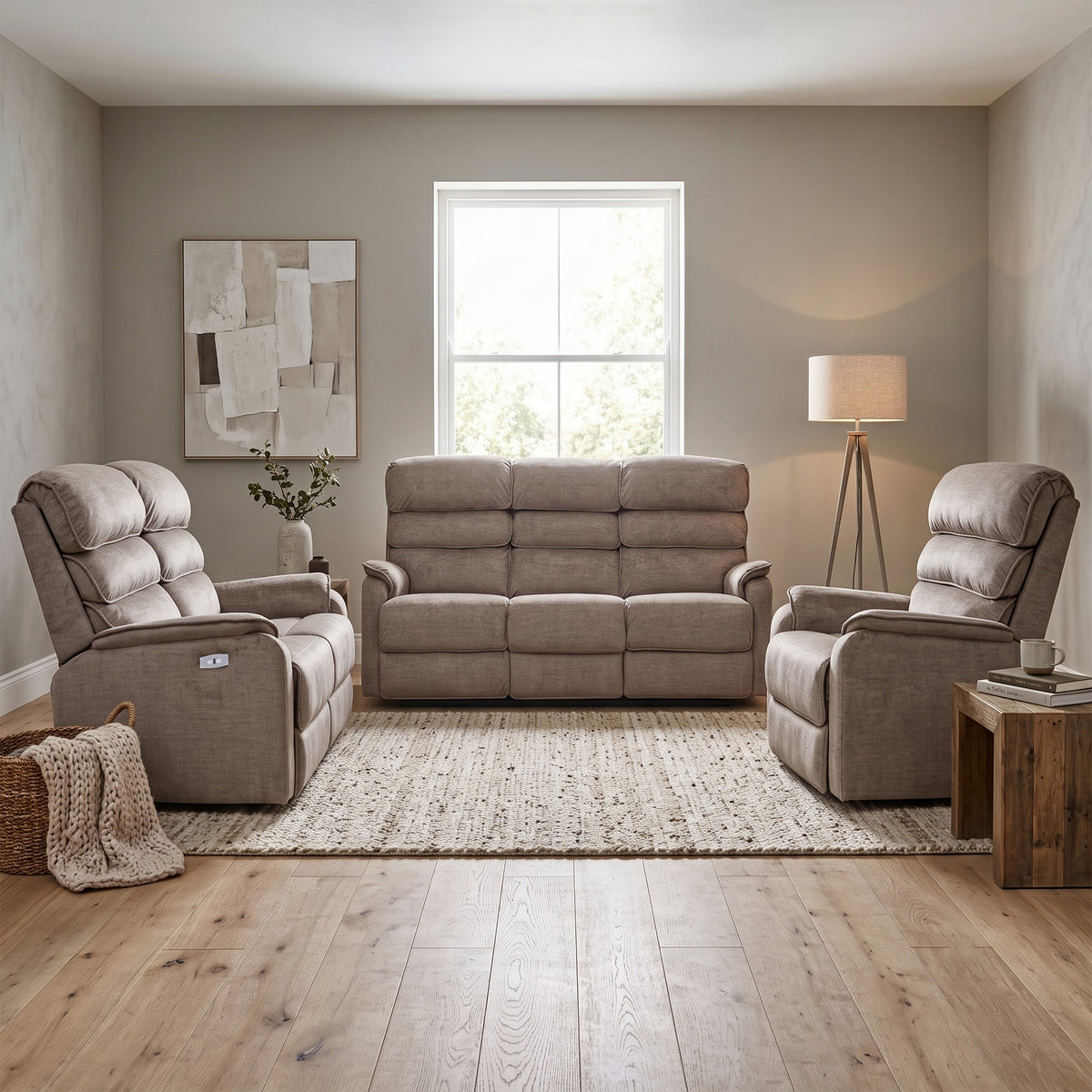 Savoy 2 Seater Electric Taupe