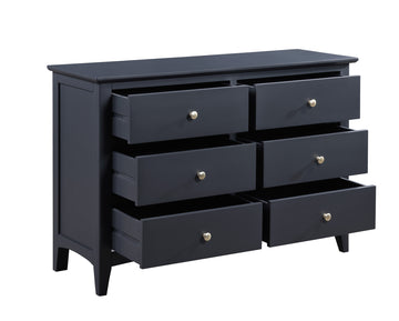 Luciana 6 Drawer Chest - Off Black