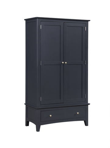 Luciana 2 Door Wardrobe - Off Black