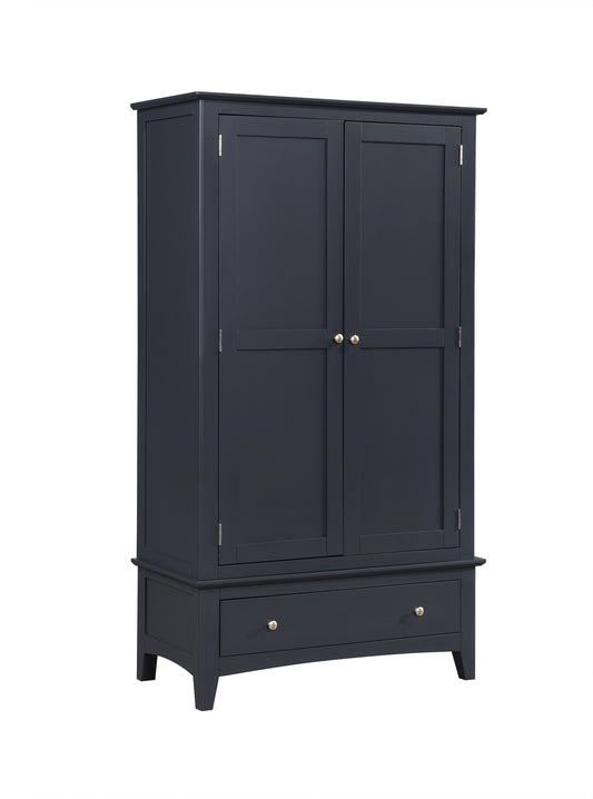 Luciana 2 Door Wardrobe - Off Black