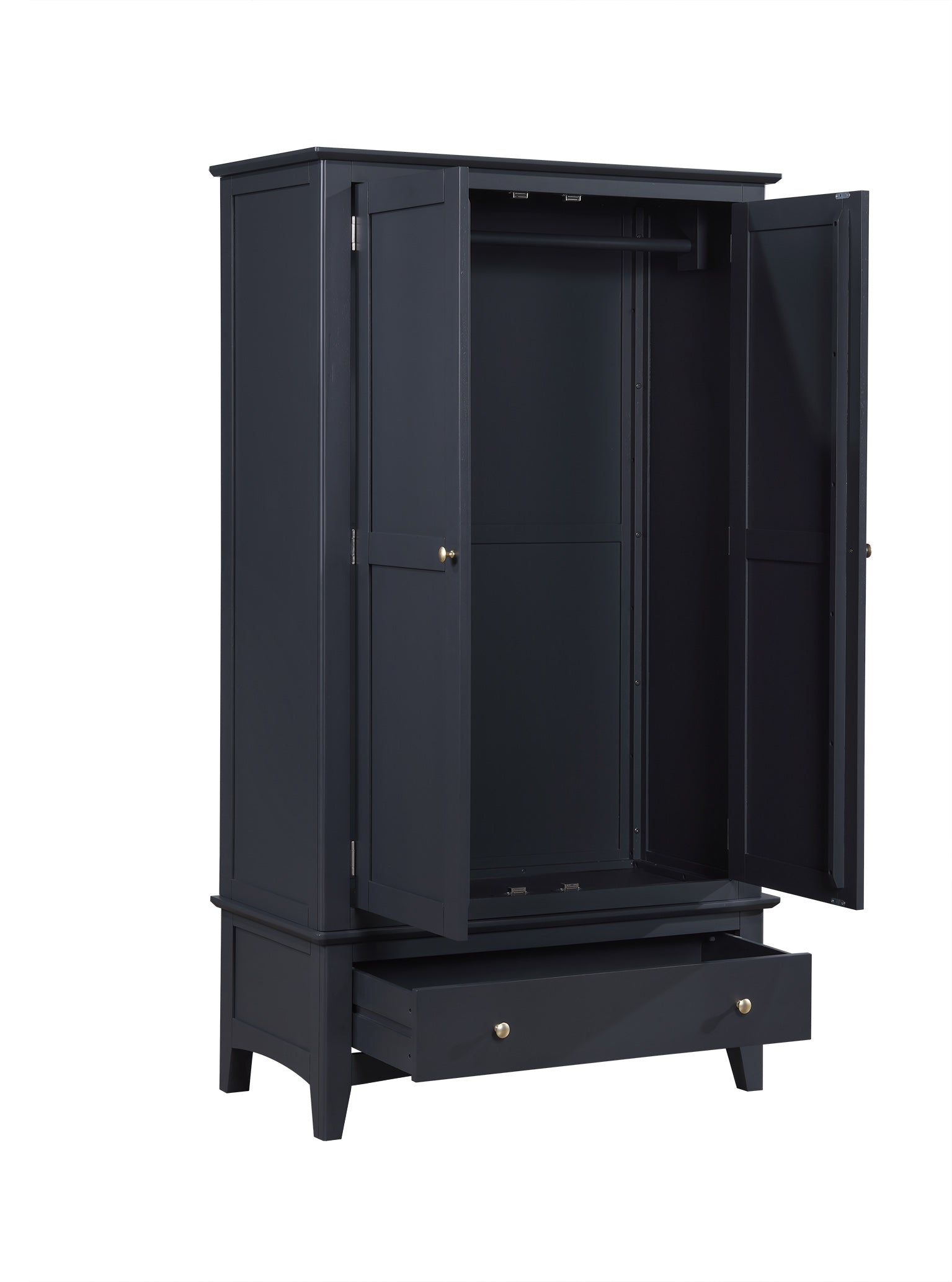 Luciana 2 Door Wardrobe - Off Black