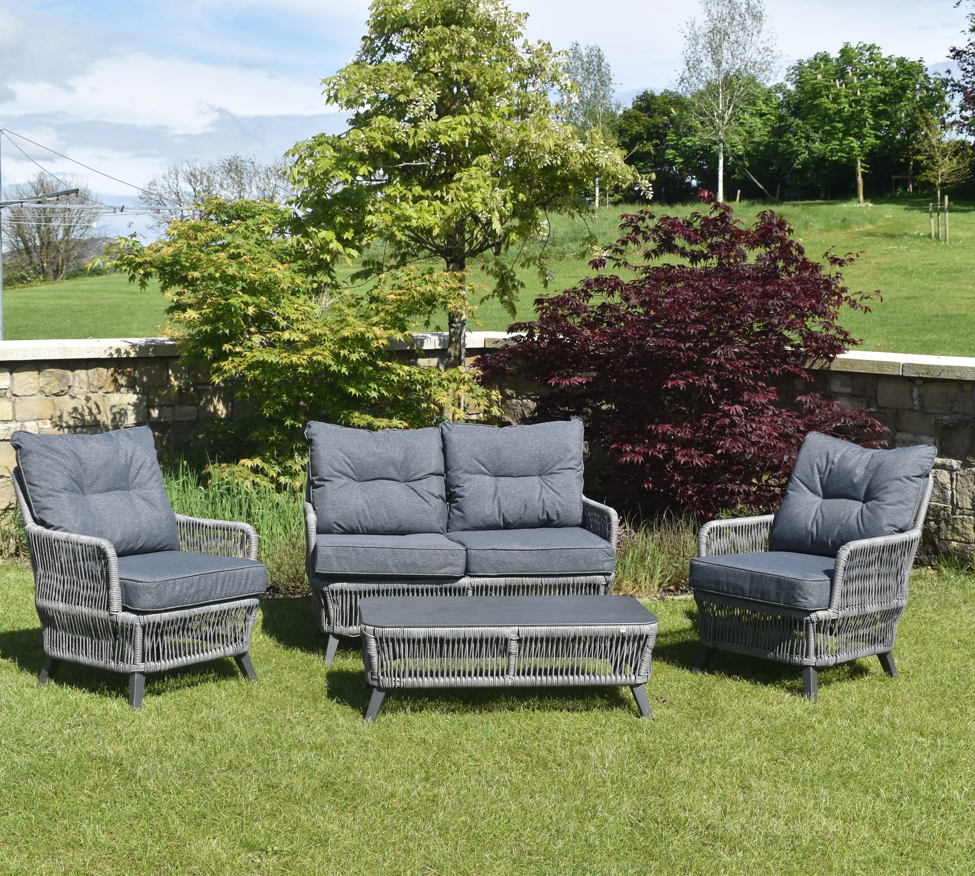 Rivera Outdoor Rattan Furniture 5 Piece Set 