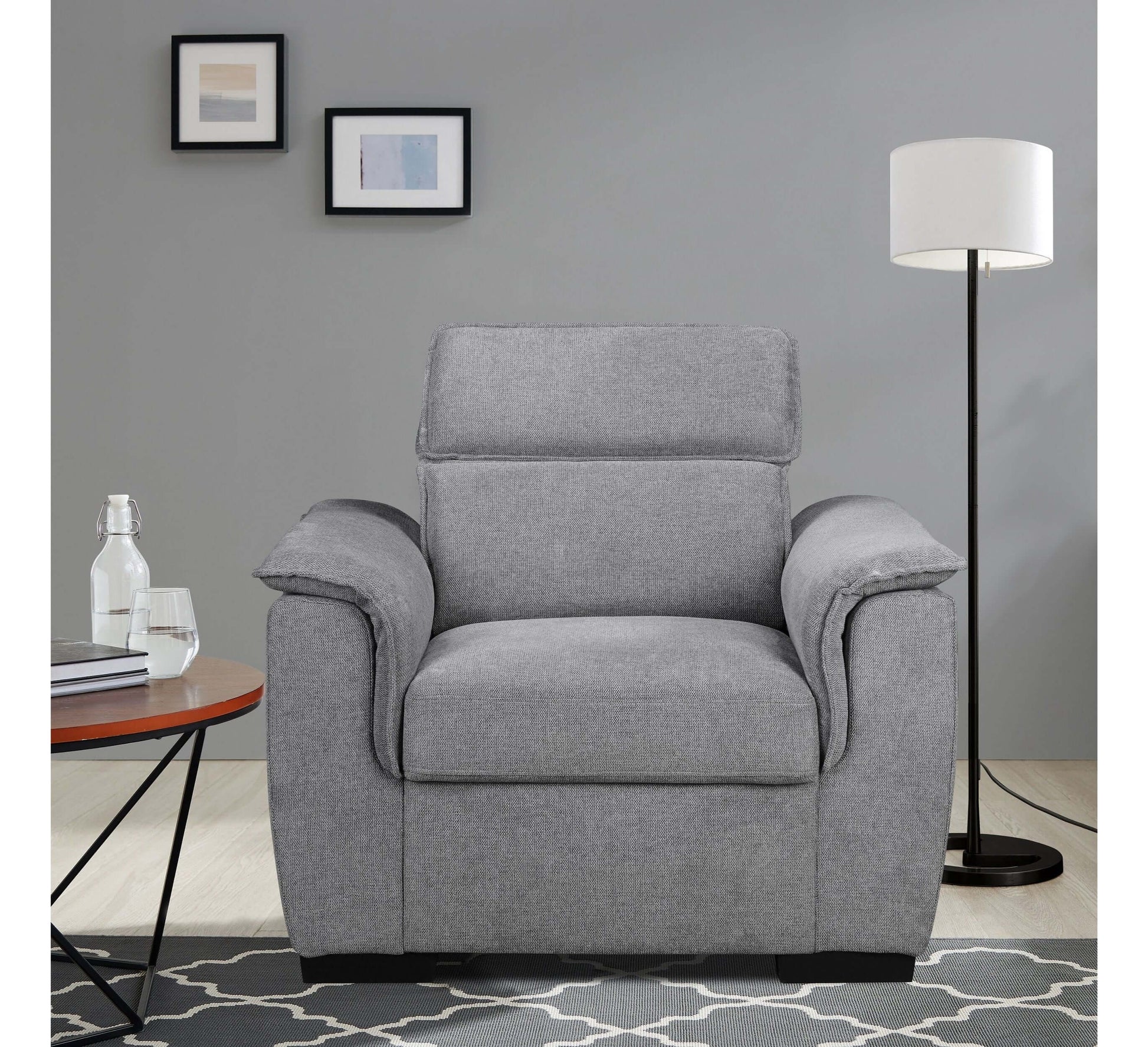 Malta Fabric Armchair - Grey