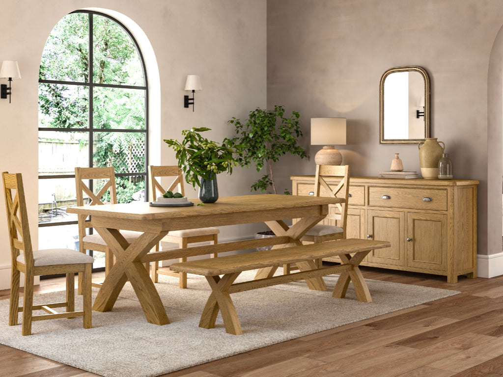 Dorchester 200-250cm Cross Leg Extension Dining Table
