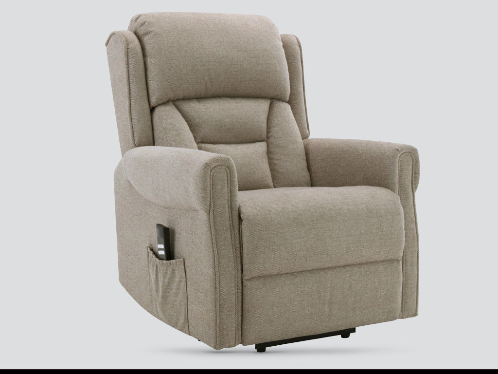 Sandringham Dual Motor Lift & Tilt Electric Recliner -Taupe Fabric 