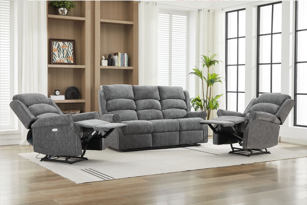 Regency 3+1+1 Electric Sofa Suite- Anthracite
