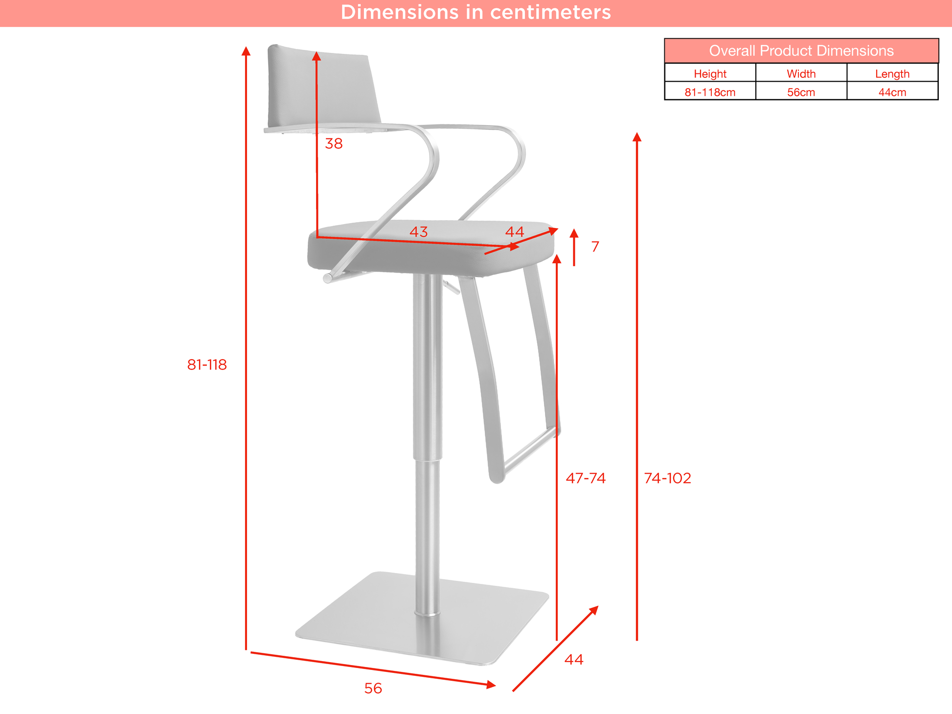 Tempo Barstool Stainless Steel