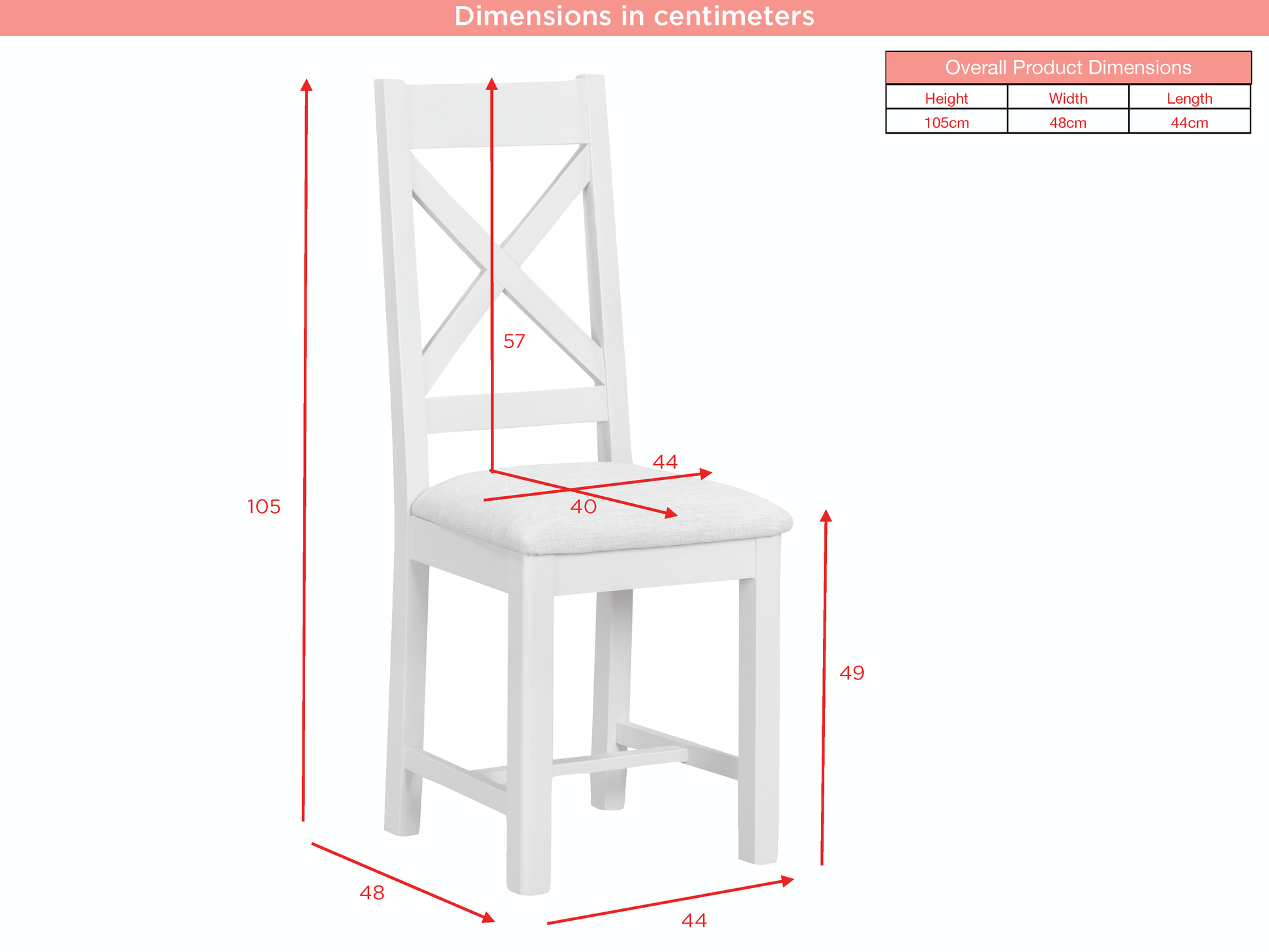 Windermer Cross Back Dining Chairs Set of 2- Painted