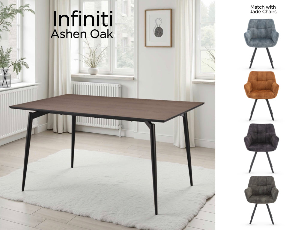 Infiniti Fixed Top Dining Table- Ashen Oak