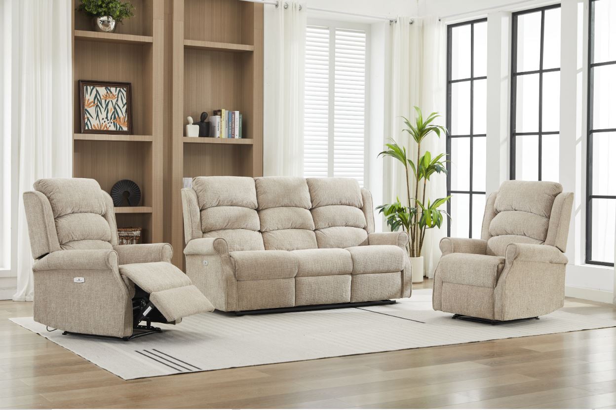 Regency 3+1+1 Electric Sofa Suite- Rabbit