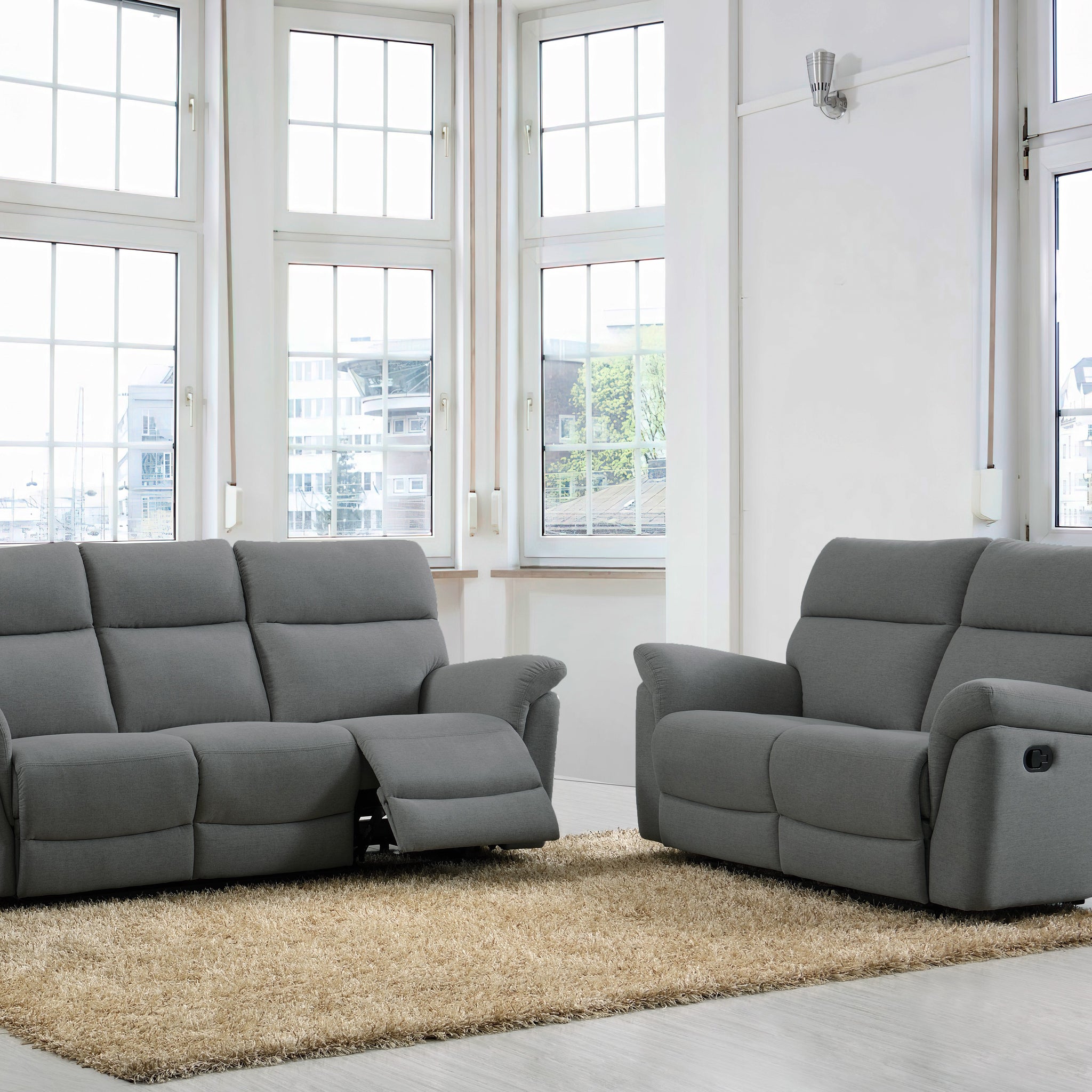 Phoenix Fabric Reclining 3+2 Sofa Suite - Anthracite