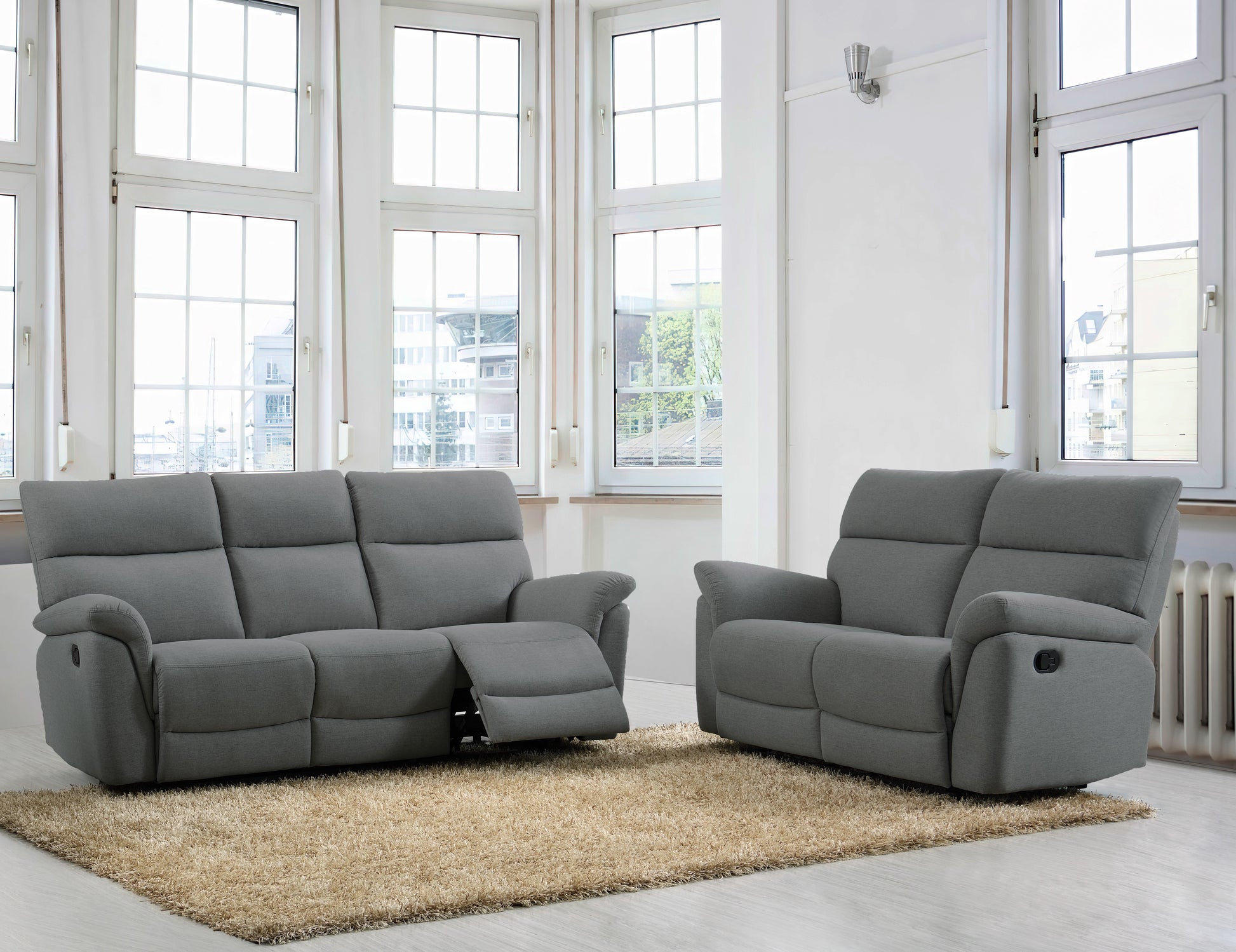 Phoenix Fabric Reclining 3+2 Sofa Suite - Anthracite