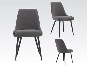 Noah Dining 2 Chairs -  Dark Grey 