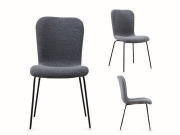 Oliver Dining 4 Chairs - Dark Grey