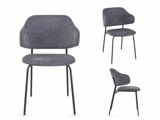 Blake Dining 4 Chairs - Dark Grey