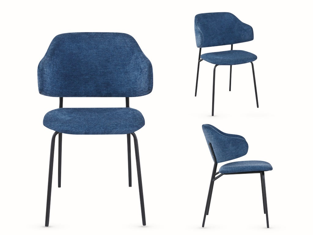 Blake Dining 4 Chairs - Navy