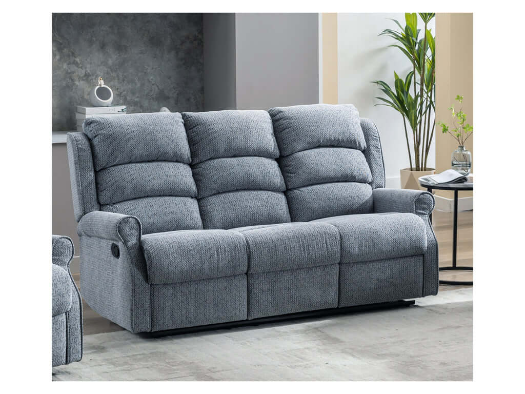 Windsor Manual 3+1+1 Sofa- Steel Blue