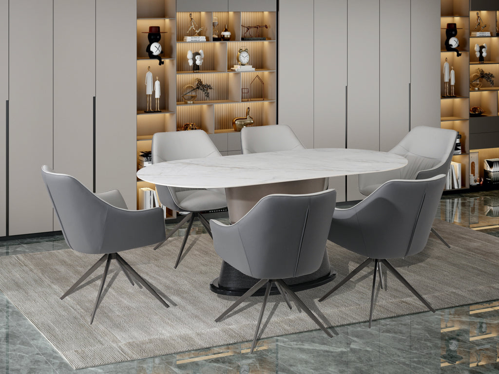 Portofino Sintered Stone Dining Set (6 Chairs)