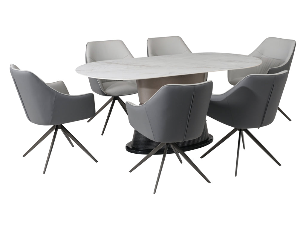 Portofino Sintered Stone Dining Set (6 Chairs)