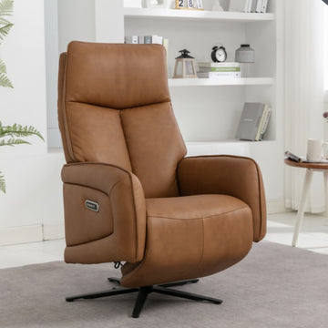 Prestige Triple Motor Electric Swivel Chair Leather - Camel