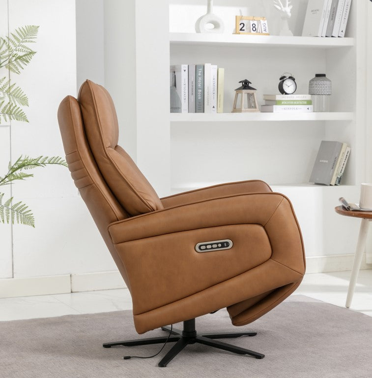 Prestige Triple Motor Electric Swivel Chair Leather - Camel