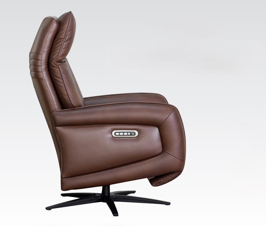 Prestige Triple Motor Electric Swivel Recliner Chair- Dark Brown Leather