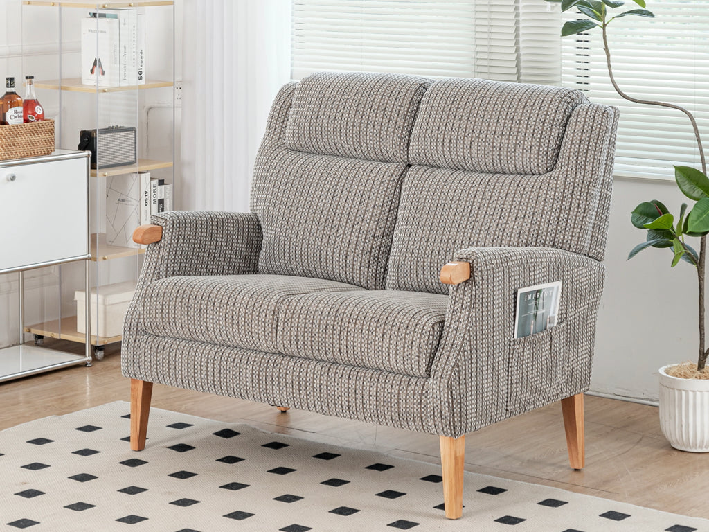 Lisbon 2 Seater Fabric Sofa - Latte