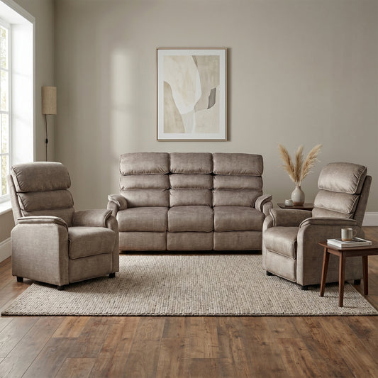 Savoy 3+1+1 Fixed Sofa Suite -Taupe