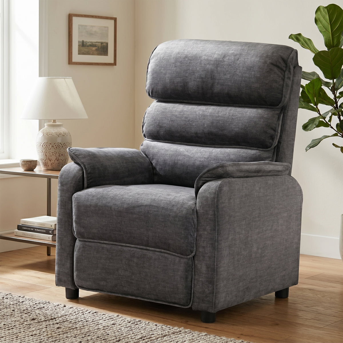 Savoy 3+1+1 Sofa Suite Fixed- Grey Fabric