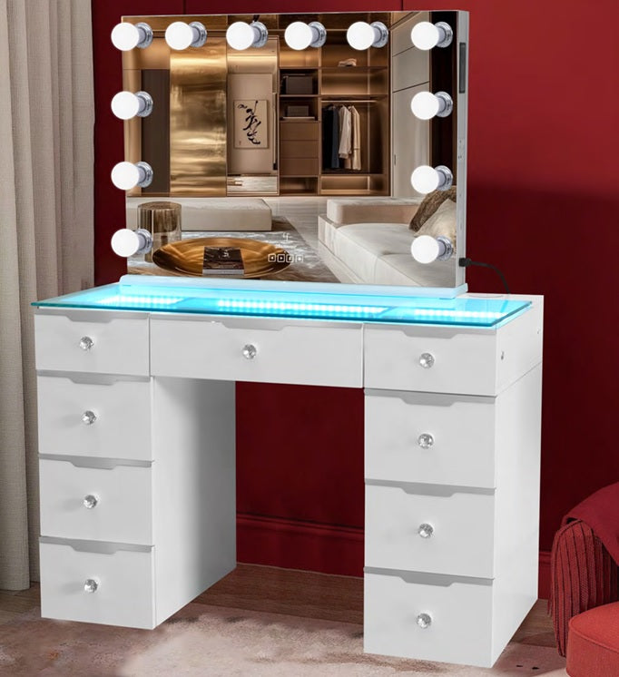 9 Drawer Glam Empire Vanity Table Baby Doll Collection