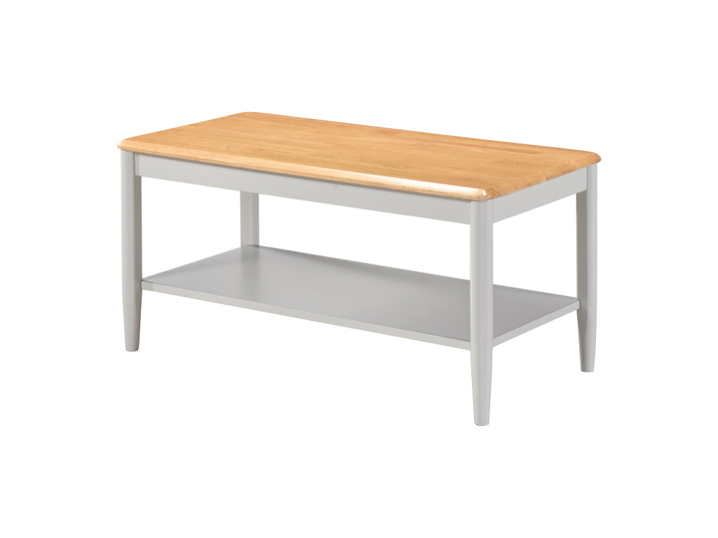 Altona Coffee Table - Light Oak Top and Stone Grey Base