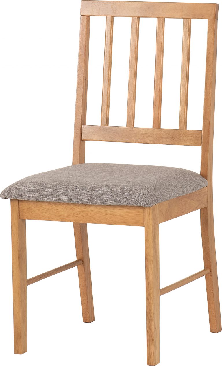 Austin Dining chair with a gray cushion on a white background