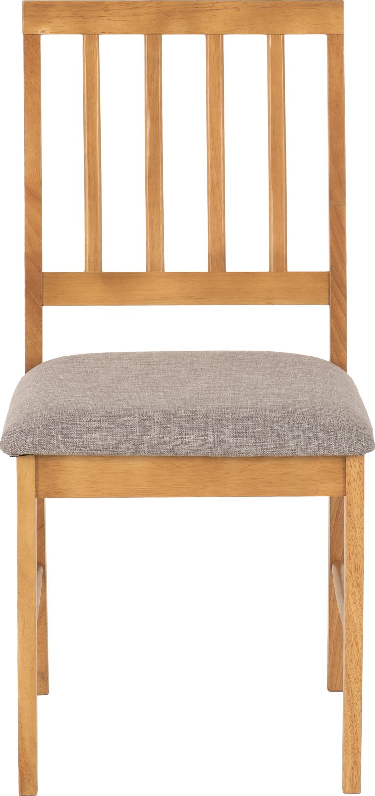 Austin dining chair with a gray cushion on a white background