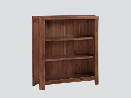 Andorra Low Bookcase - Dark Acacia Wood