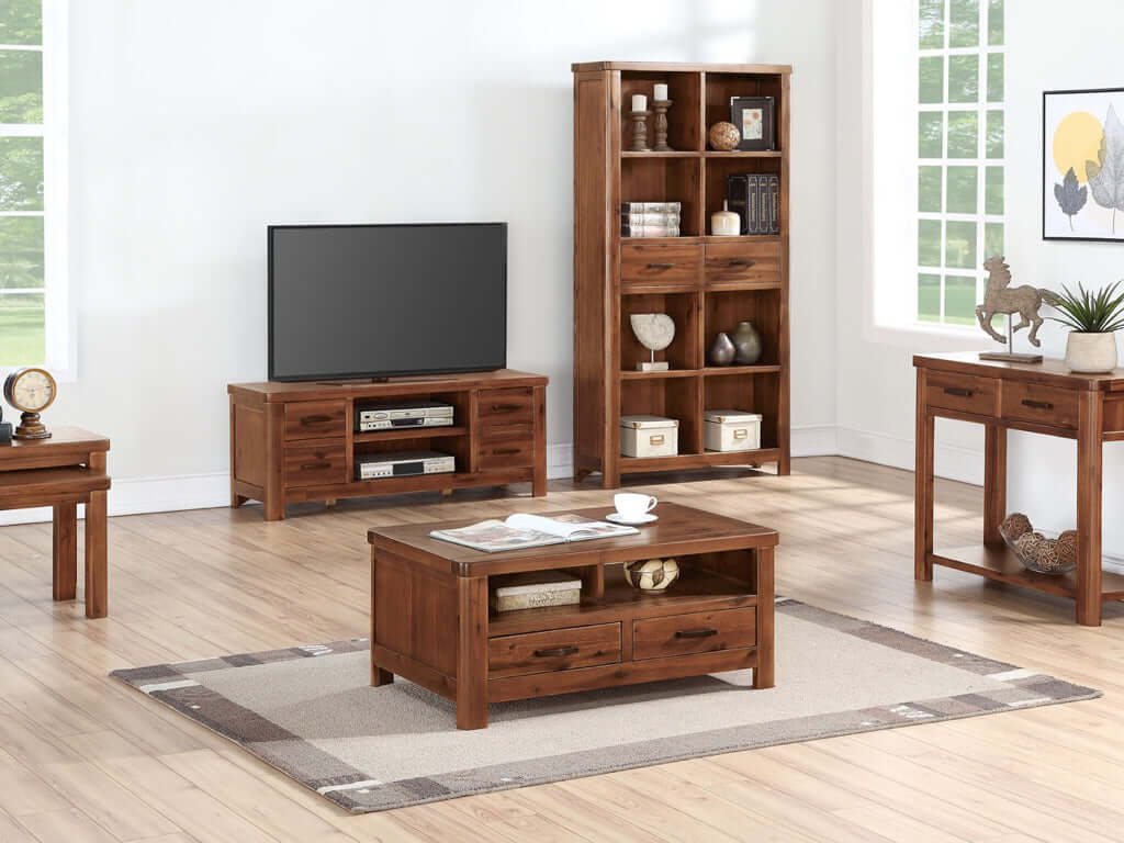 Andorra 2 Drawer Console - Dark Acacia Wood