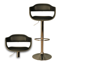 Anna Bar Gas lift Stool - Black faux Leather 