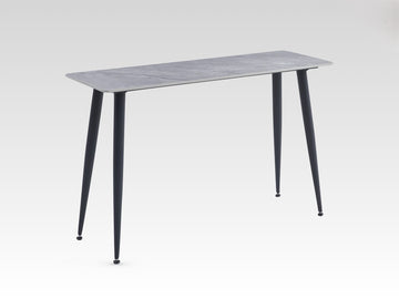 Argenta Console Table - Grey Sintered Stone and Black Metal