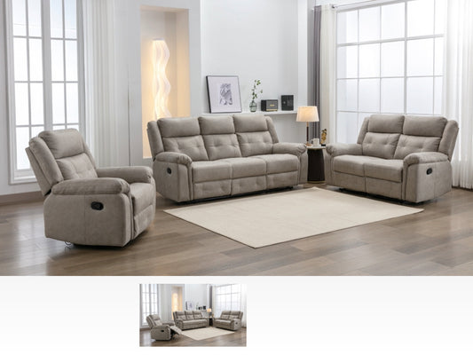 Berkeley 3+2 Recliner Sofa Suite - Light Grey