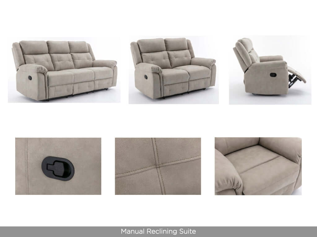 Berkeley 3 Seater Recliner - Light Grey