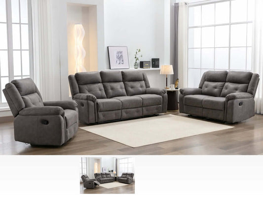 Berkeley 3+1+1 Recliner Sofa Suite - Dark Grey