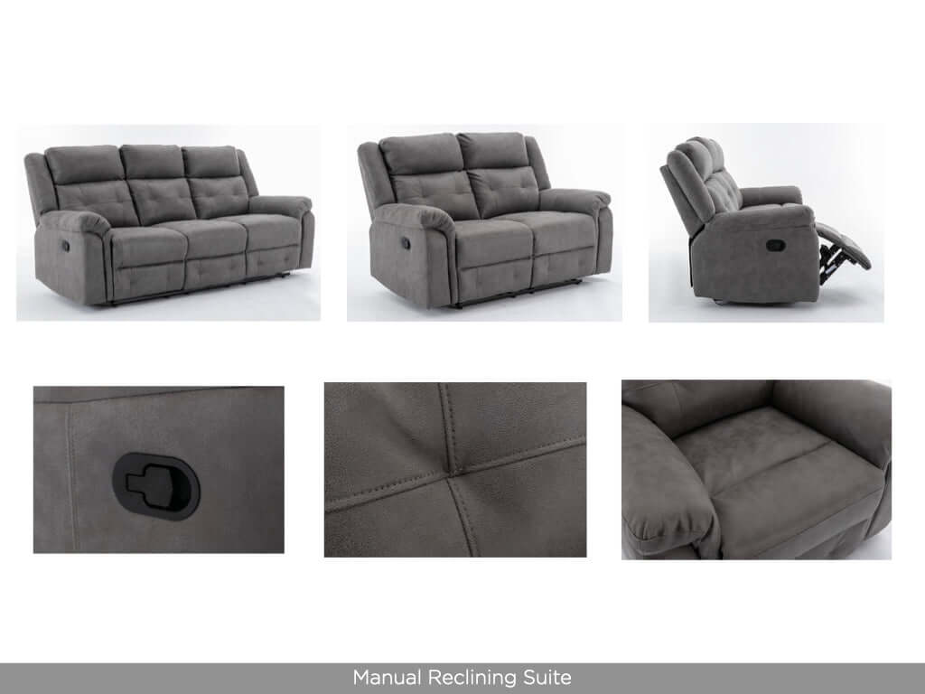 Berkeley 2 Seater Recliner - Dark Grey