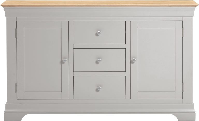 Bordeaux 2 Door 3 Drawer Sideboard - Pebble Grey/Oak