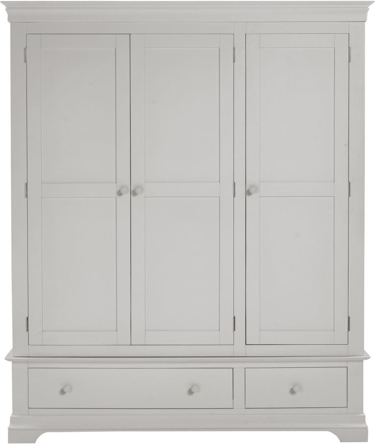Bordeaux 3 Door Wardrobe - Pebble Grey