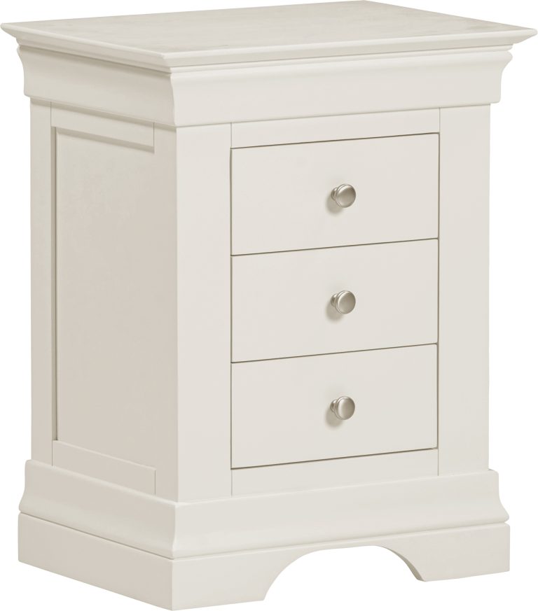 Bordeaux 3 Drawer Bedside- Ivory (Set of 2)