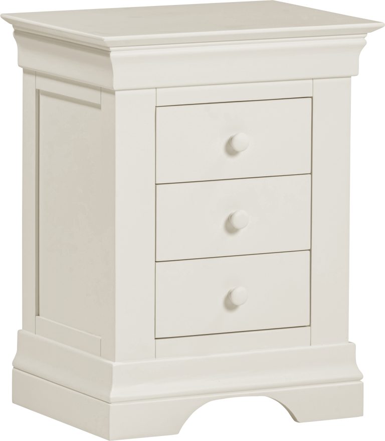Bordeaux 3 Drawer Bedside- Ivory (Set of 2)